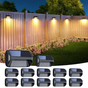 6/12 Pack Fence Lights Solar Powered